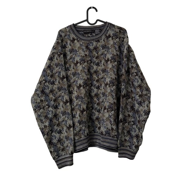 VTG Jhane Barnes Multicolor Geometric Wool Blend 90s Sweater Mens Size Medium - Picture 1 of 5